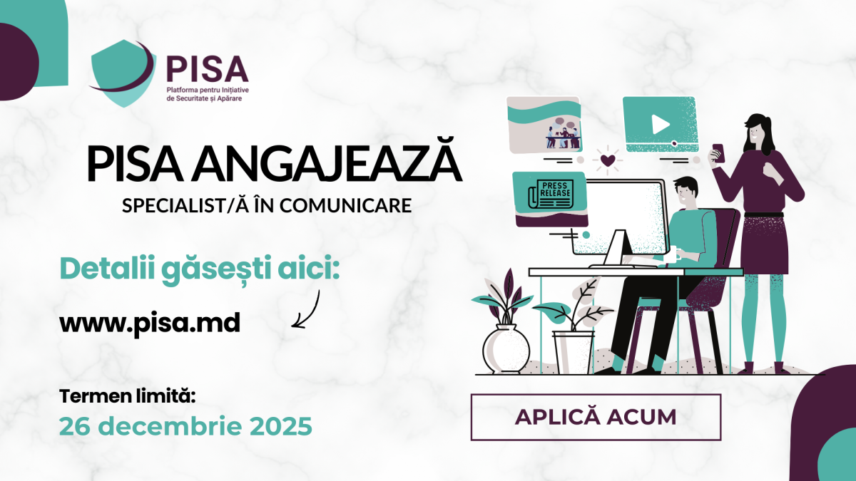Platforma pentru Inițiative de Securitate și Apărare caută specialist/ă în comunicare
