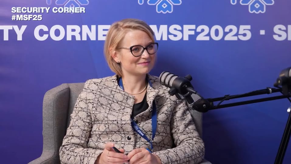 Brigitta Triebel, Head of the Konrad-Adenauer-Stiftung Office in Moldova, guest speaker at Security Corner, part of the Moldova Security Forum 2025